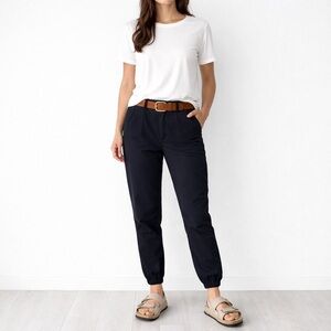 Rag & Bone Black Chino Trouser Jogger Pant Cotton Black Ankle Relaxed Size 27